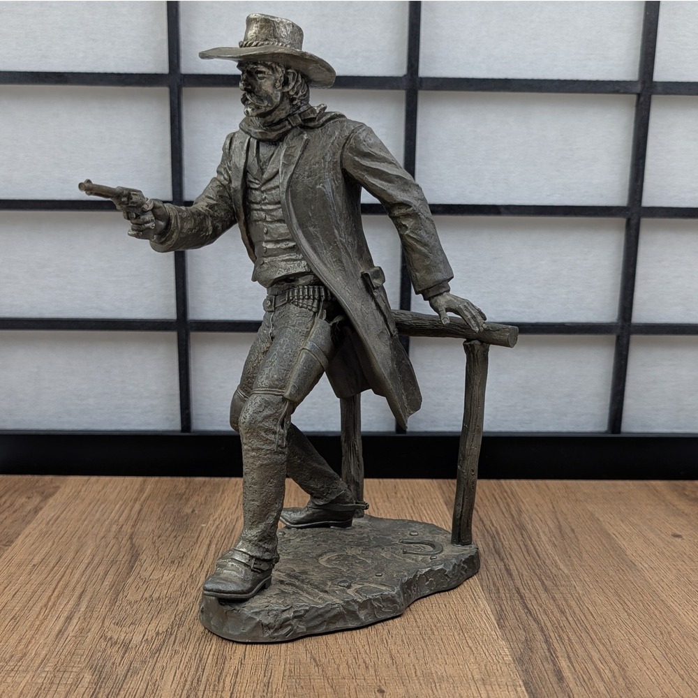 Vintage Jim Ponter The Gunfighter Fine Pewter Sculpture 1979 Western Heritage